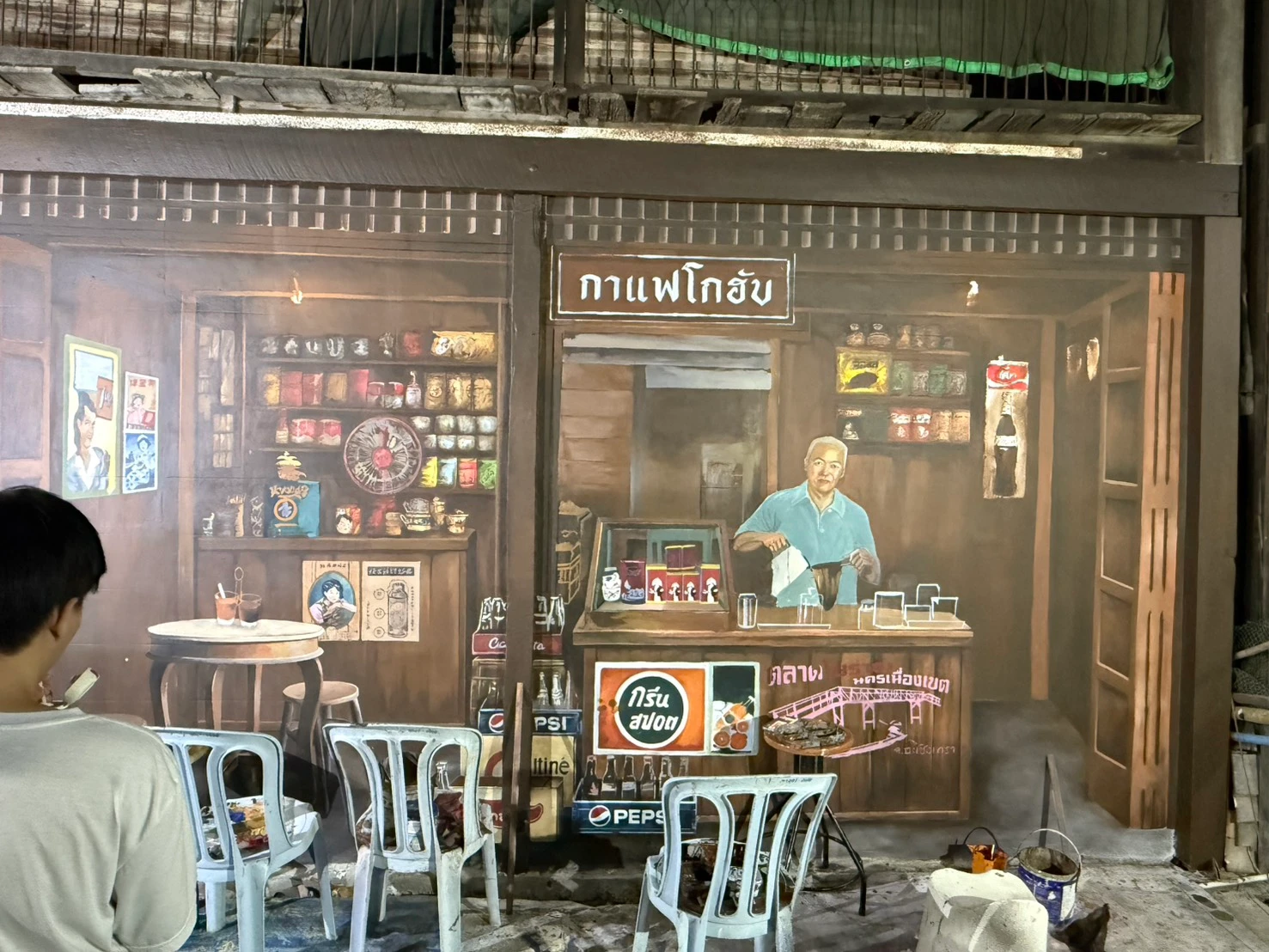 Nakorn Nuang Khet Ancient Market wall painting by PhanatchaNuch 14