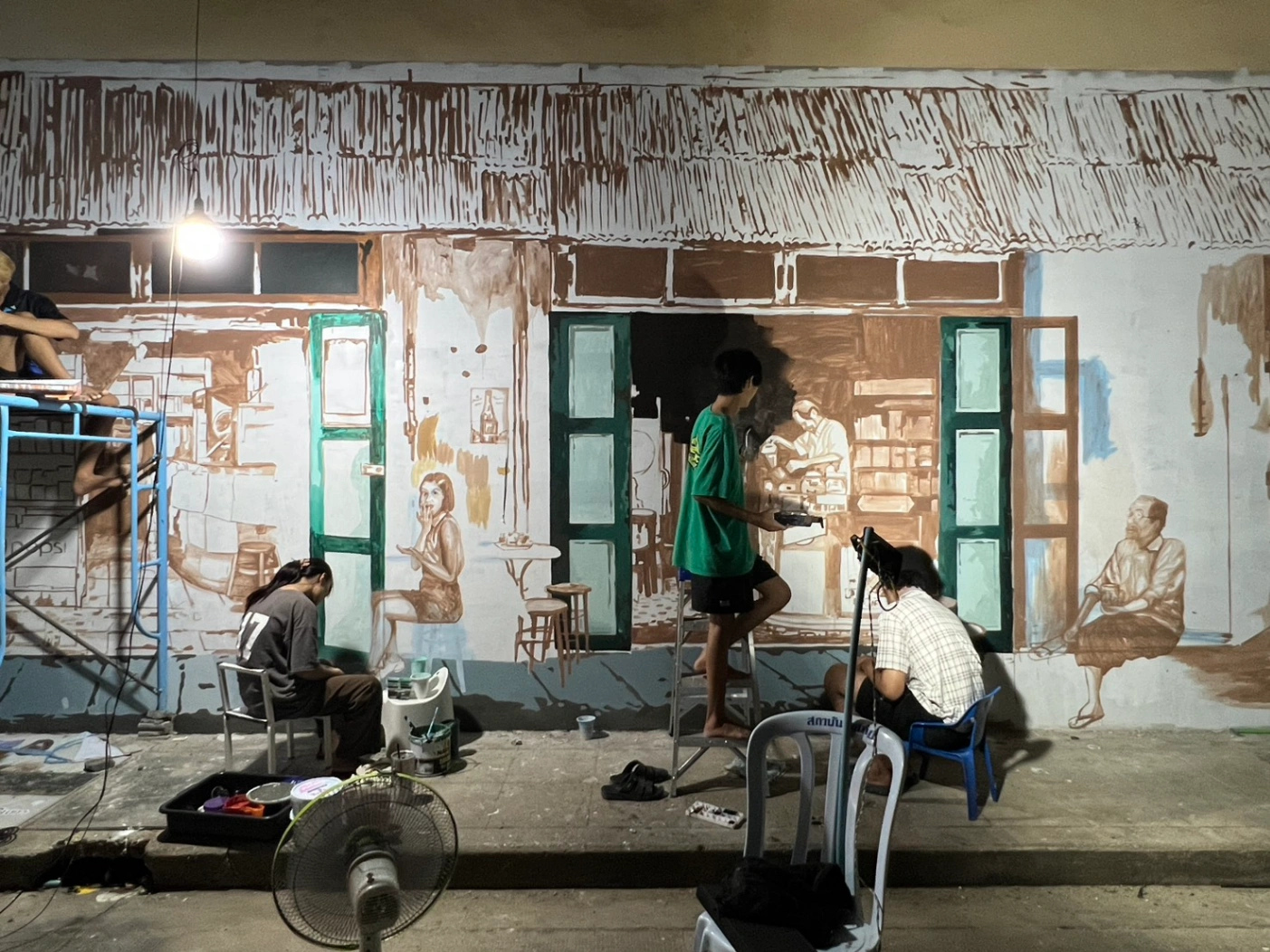Thakhai Market  wall painting by PhanatchaNuch 7